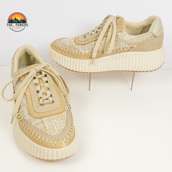 NWOB Chic Dolce Vita Women's DOLEN Sneaker, Ivory Multi Woven Gumsole, Size 8 - Picture 1 of 16